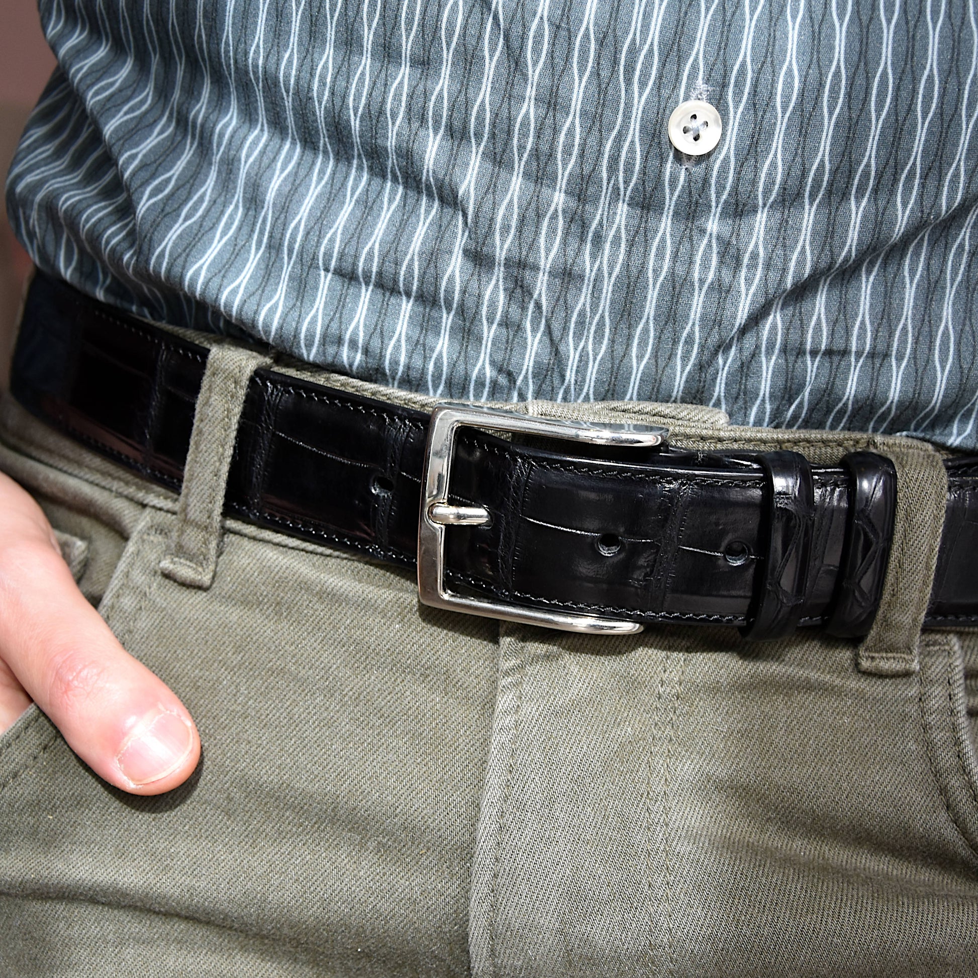 Cartvelli Cintura Uomo In Pelle Premium Made In Germany Con Confezione Regalo Cintura In Vera Pelle 40mm Grigio 120 112897412 - Foto 11