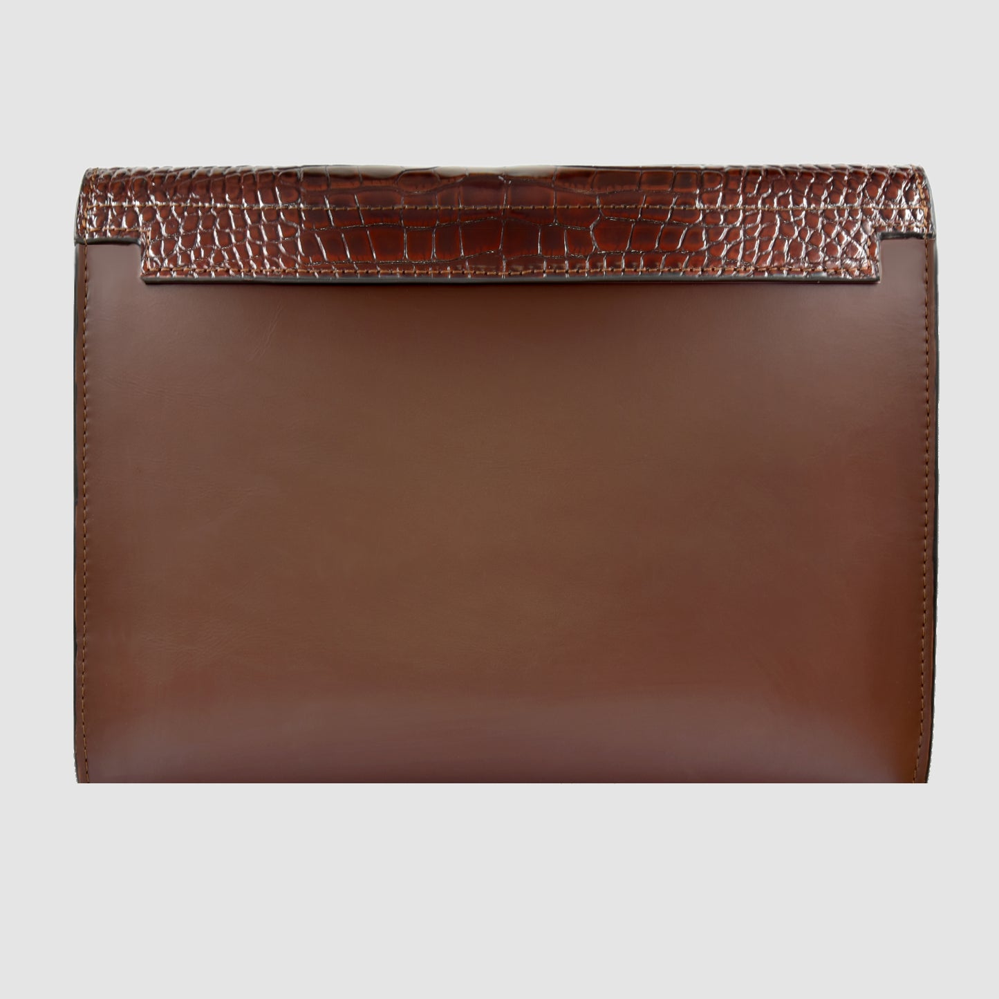 Pochette Clutch borsa in vera pelle di coccodrillo - Personalizzabile con iniziali - Marrone