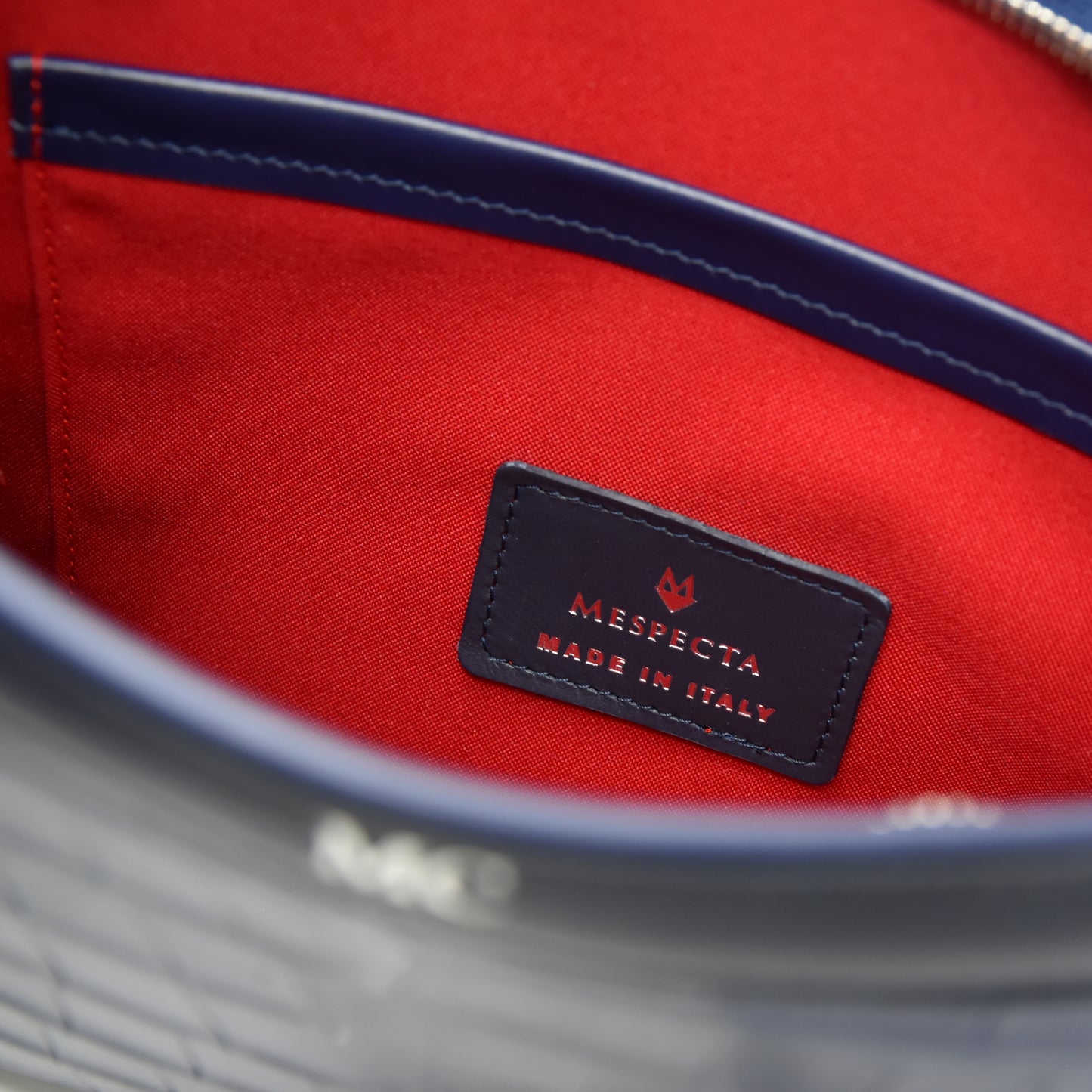 Pochette clutch borsello Uomo in vera pelle di Coccodrillo Personalizzabile con iniziali - Blu zaffiro