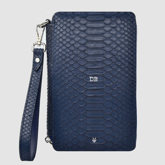 Pochette Borsa Uomo mod. DB in vera pelle di Pitone - Personalizzabile con iniziali