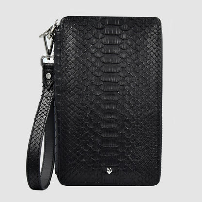 Pochette Borsa Uomo mod. DB in vera pelle di Pitone - Personalizzabile con iniziali