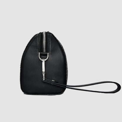 Borsello Beaty Uomo in vera pelle di Pitone - Personalizzabile con iniziali - Nero