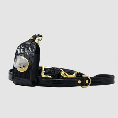 Porta sacchetti cani Poop Bag in vera pelle di Coccodrillo