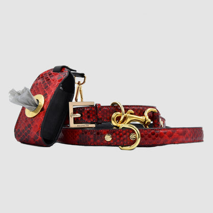 Porta sacchetti cani Poop Bag in vera pelle di Pitone