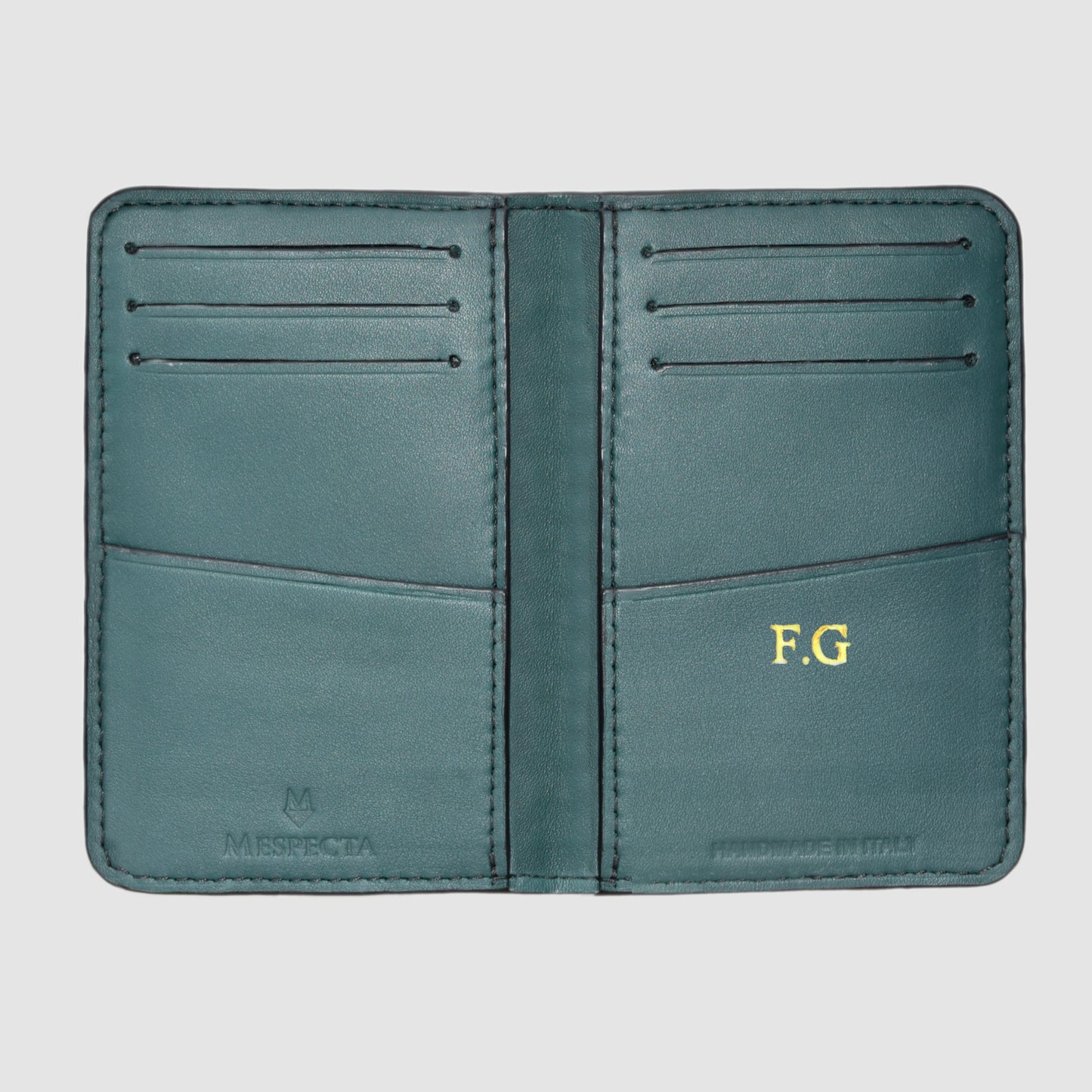 Porta carte Organizer  in vera pelle di coccodrillo Personalizzabile - 10 tasche - Verde Bosco