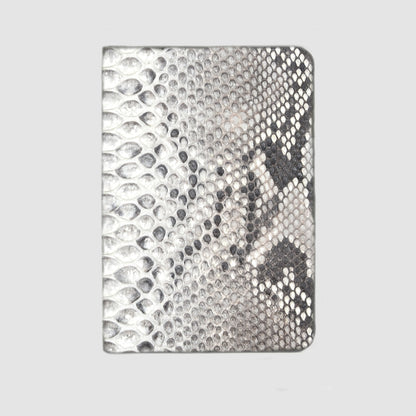 Porta carte Organizer tascabile in vera pelle di Pitone Personalizzabile -  Bianco Nero