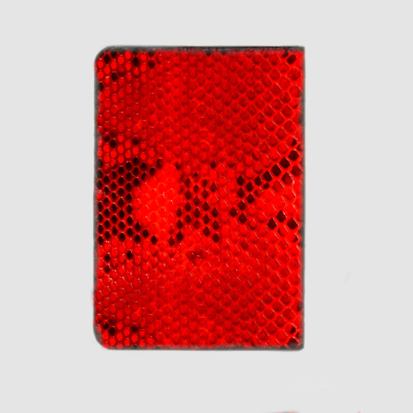 Porta carte Organizer tascabile in vera pelle di Pitone Personalizzabile -  Rosso