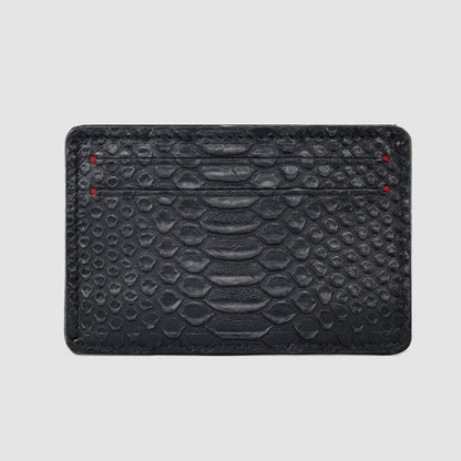 Porta carte 5 o 9 Tasche in vera pelle di pitone mod. "Brillante"