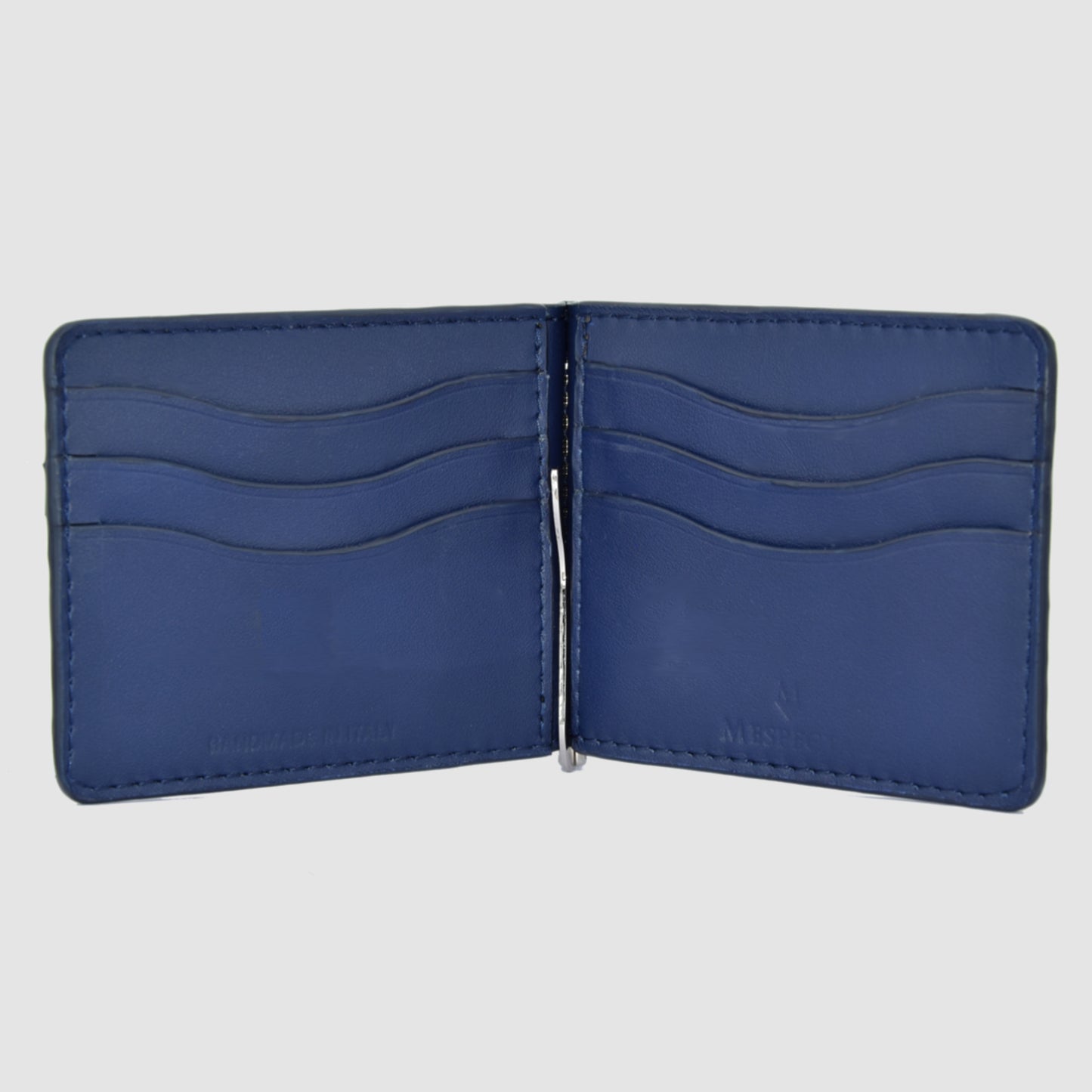 Customizable Wallet with Money Clip in Genuine Python Leather - Dark Blue 