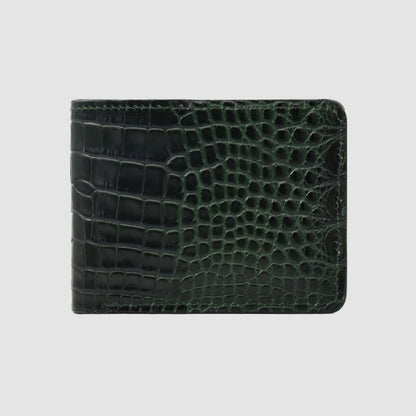 Portafoglio mod. "Esemplare" in vera pelle di coccodrillo personalizzabile