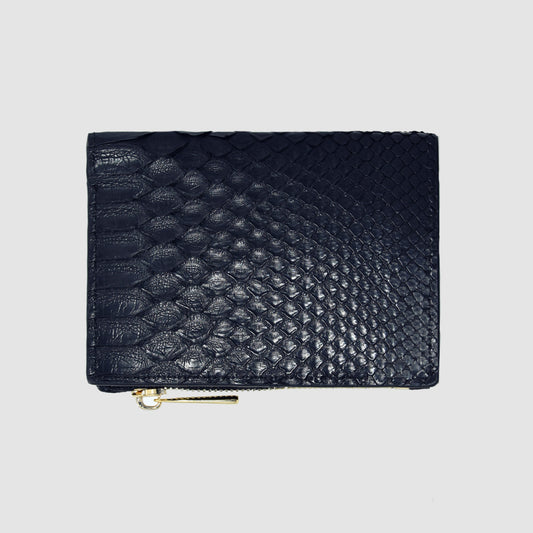  Wallet with Red Python Heart in Black Python skin