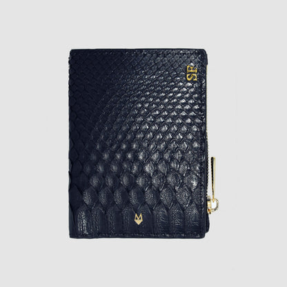  Wallet with Red Python Heart in Black Python skin