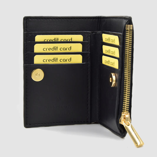 Portafoglio in vera pelle di Pitone Nero con Cuore di Pitone Rosso Personalizzabile