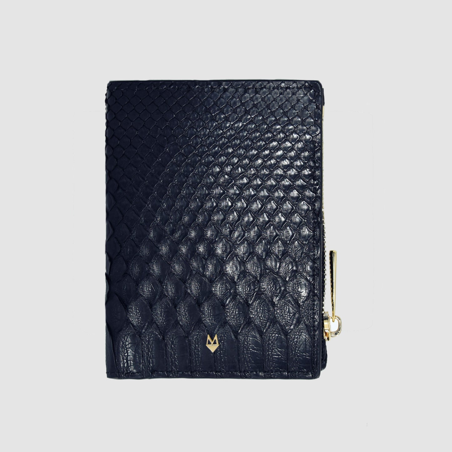  Wallet with Red Python Heart in Black Python skin
