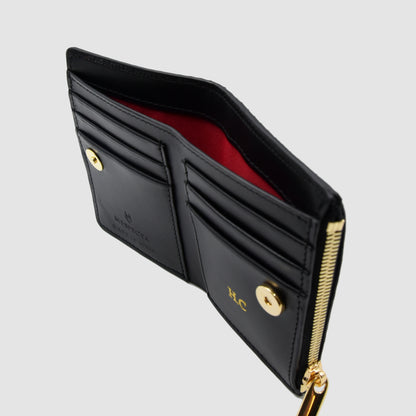  Wallet with Red Python Heart in Black Python skin