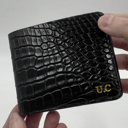 Wallet for Man in Black Python skin 