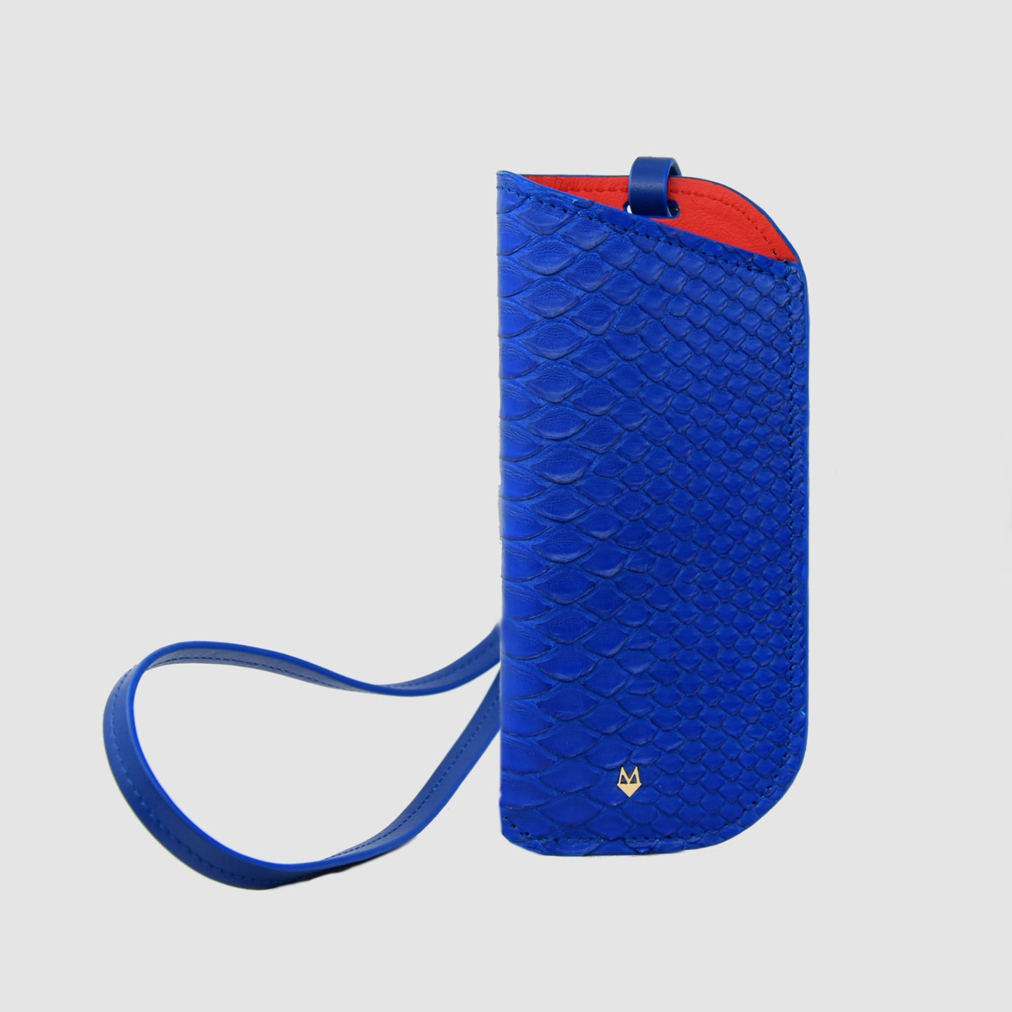 Astuccio porta occhiali in vera pelle di Pitone - Nero