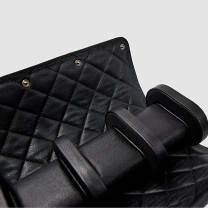 Portaorologio Watch Roll in Pelle di Pitone Nero Personalizzato 3 slots per 3 orologi