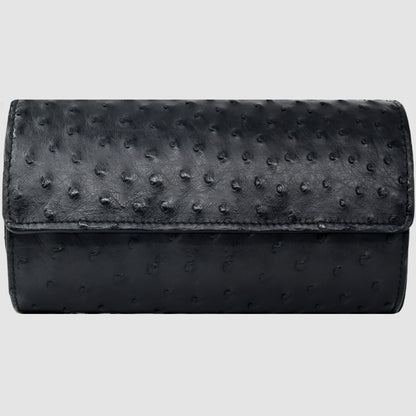 Portaorologio Watch Roll in Pelle di Pitone Nero Personalizzato 3 slot