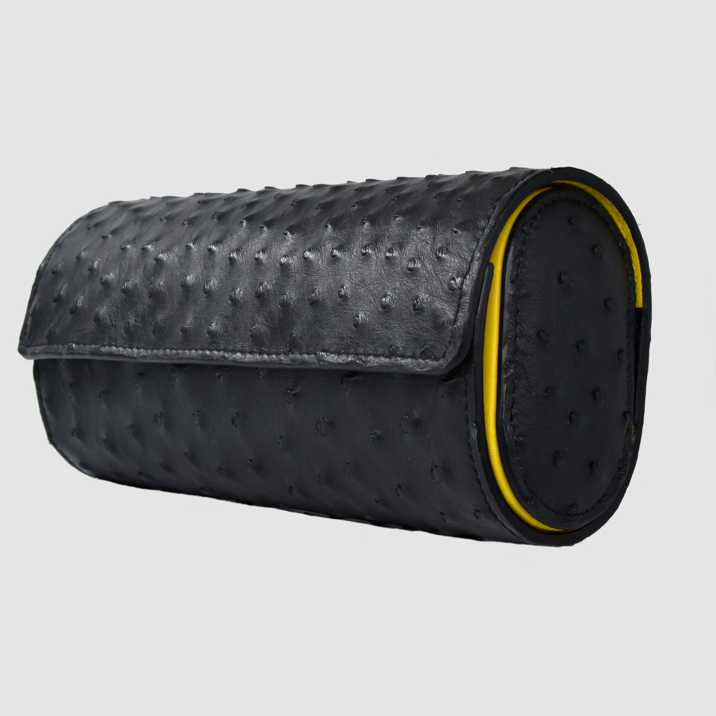 Portaorologio Watch Roll in Pelle di Pitone Nero Personalizzato 3 slot