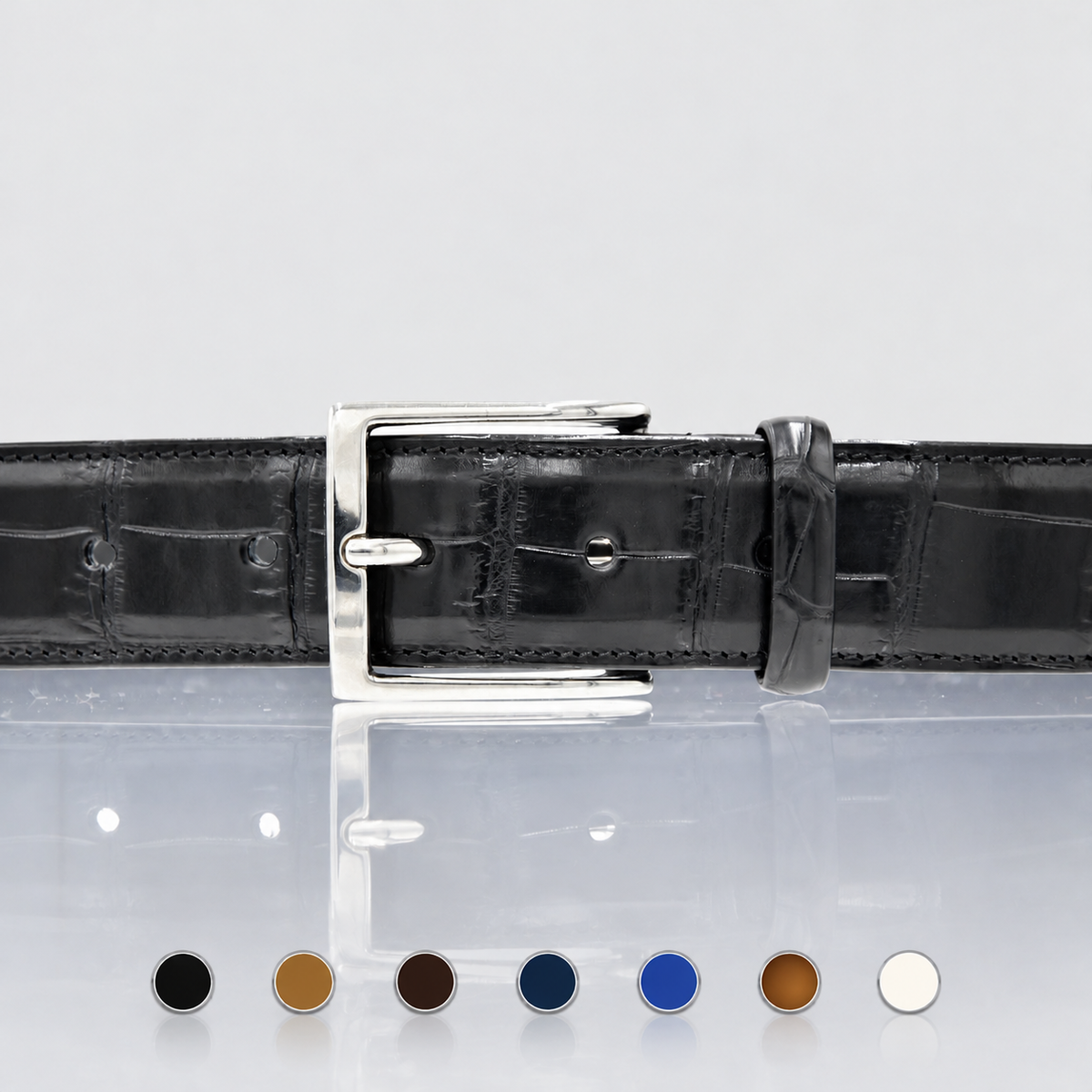Genuine Crocodile Skin Men’s Belt 