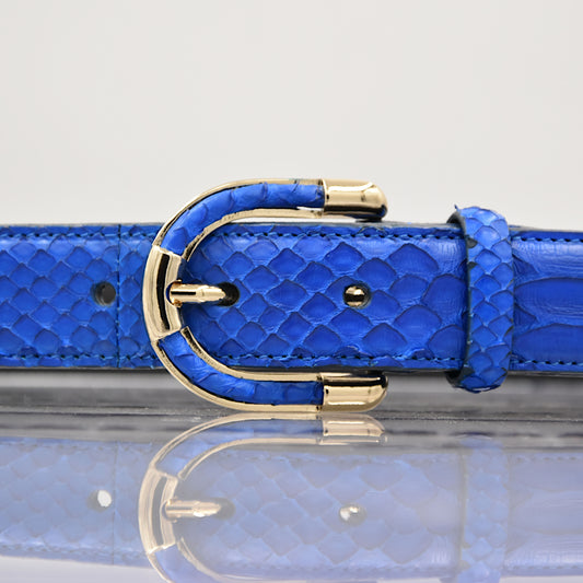 Woman Belt in genuine Python skin -  Black and White
