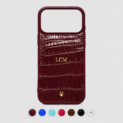 Cover in vera pelle di Alligatore iPhone 18/17 MagSafe Personalizzabile