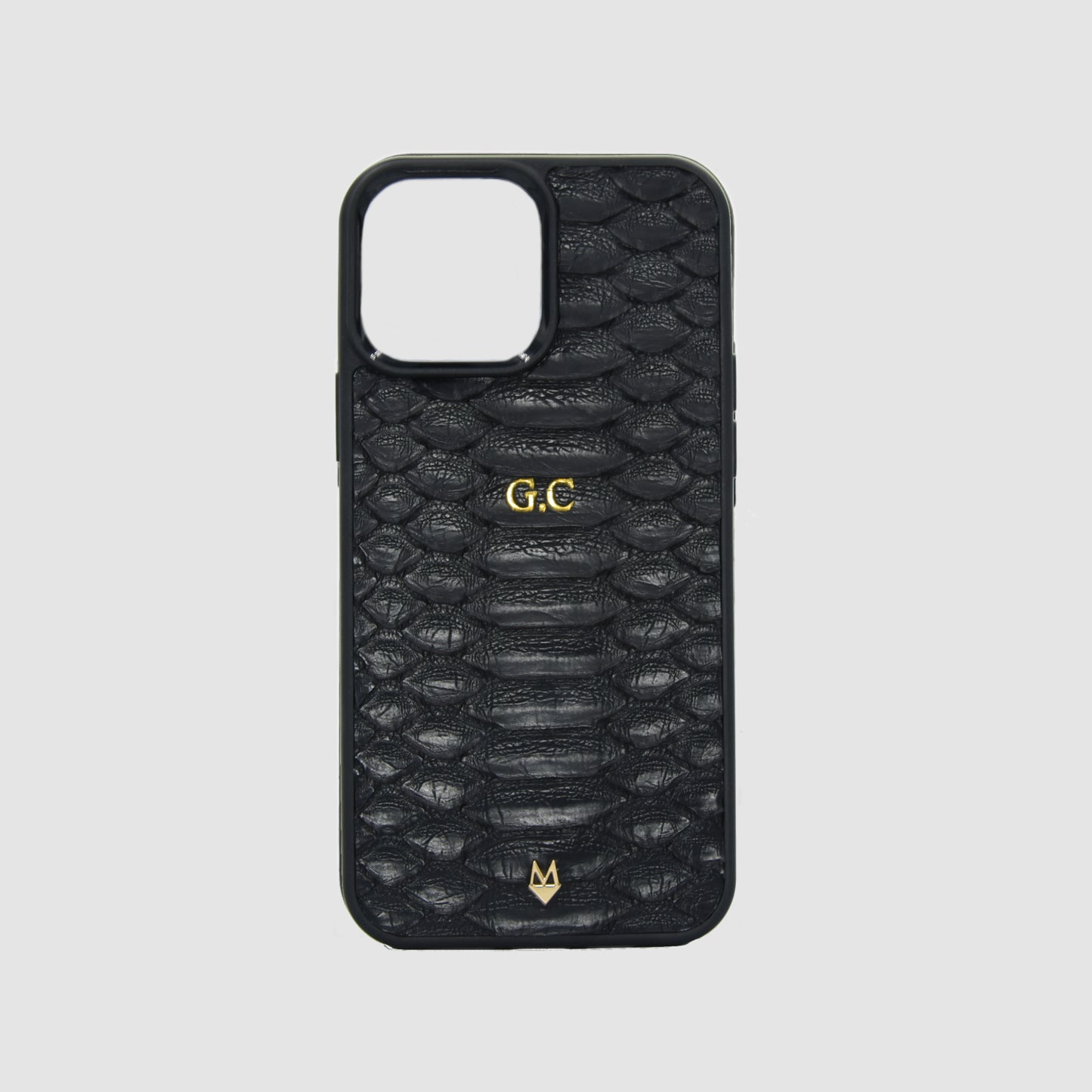 Phone case for iPhone 14/ 13/ 12/11 / XR in Black genuine Python skin