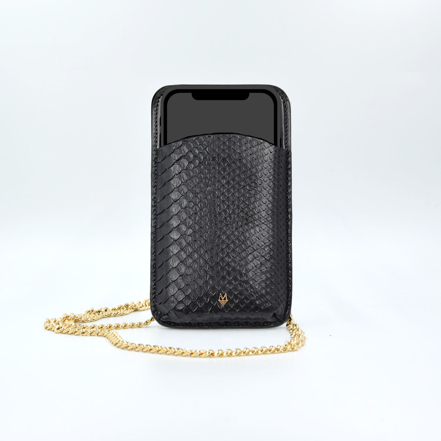 Porta Telefono a tracolla con porta carte - Custodia Smartphone in Pitone