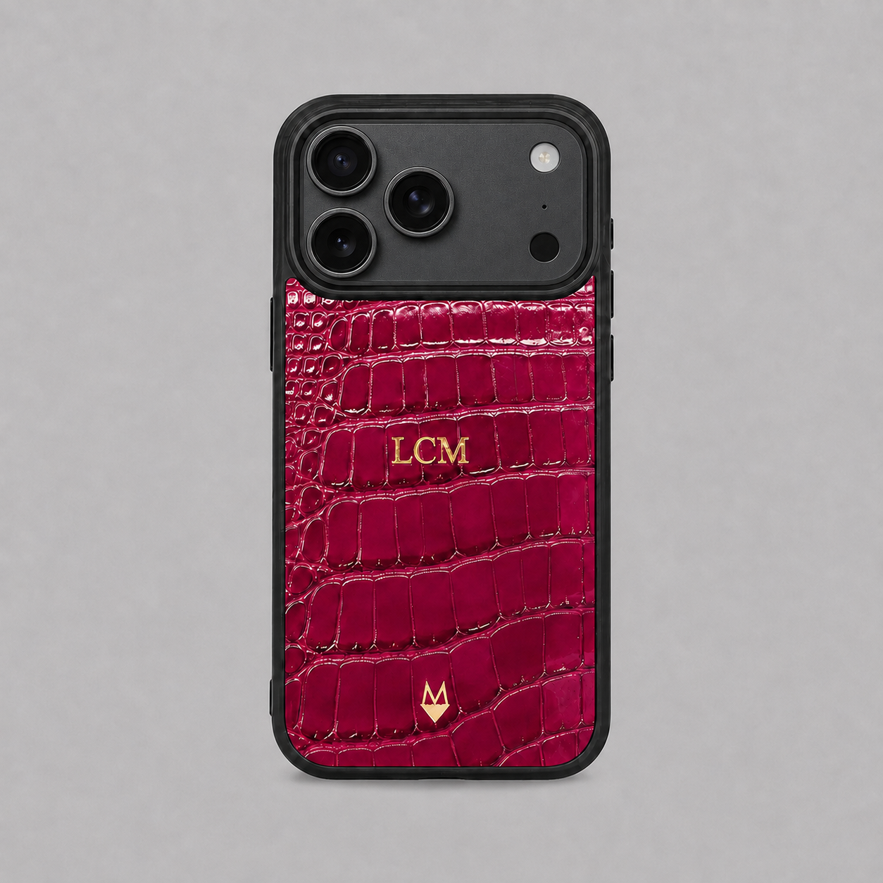 Cover in vera pelle di Alligatore iPhone MagSafe 18/17/16/15/14/13/12 Fucsia