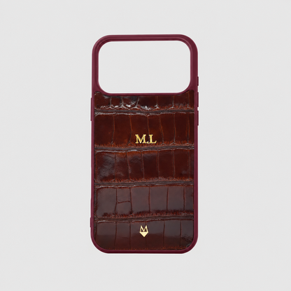 Cover in vera pelle di Alligatore iPhone 18/17 MagSafe Personalizzabile