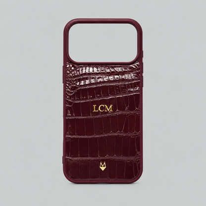 Cover in vera pelle di Alligatore iPhone 18/17 MagSafe Personalizzabile