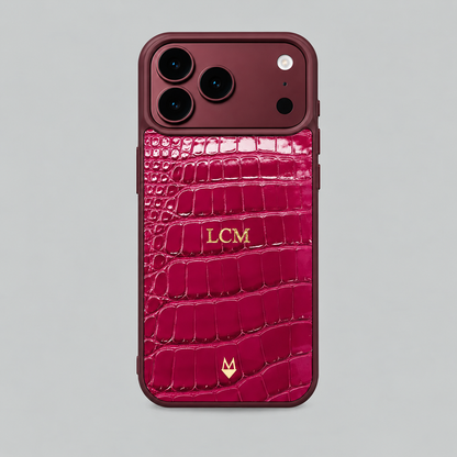 Cover in vera pelle di Alligatore iPhone 18/17 MagSafe Personalizzabile