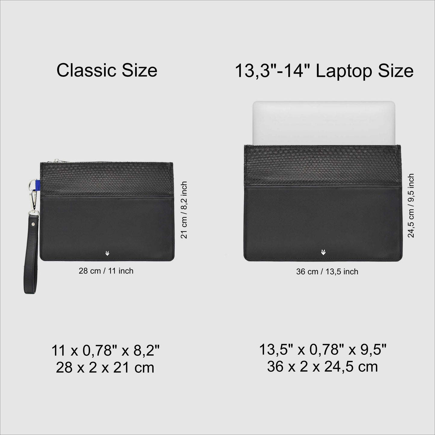 Custodia personalizzabile MacBook in pelle Laptop Sleeve Borsa in vero Pitone MacBook Pro 14  2021, MacBook Air 13 M2/M1  2022-2018, 13.3" MacBook Pro M2/M1 2022-2016, Surface PRO X/7/6/5