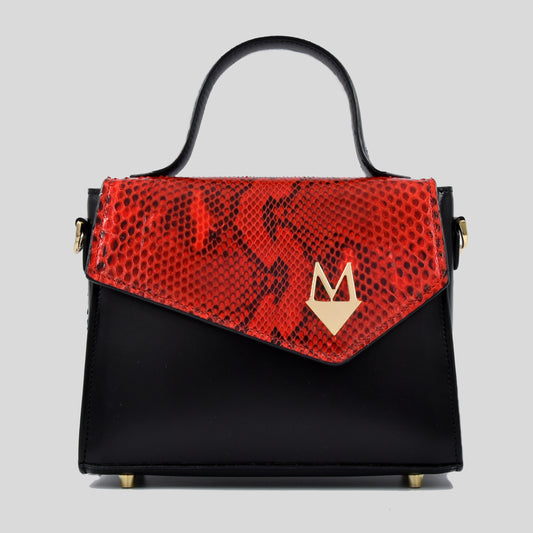 Borsa "Eccelsa" in vera pelle di Pitone Rosso