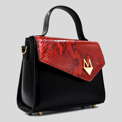 Borsa "Eccelsa" in vera pelle di Pitone Rosso