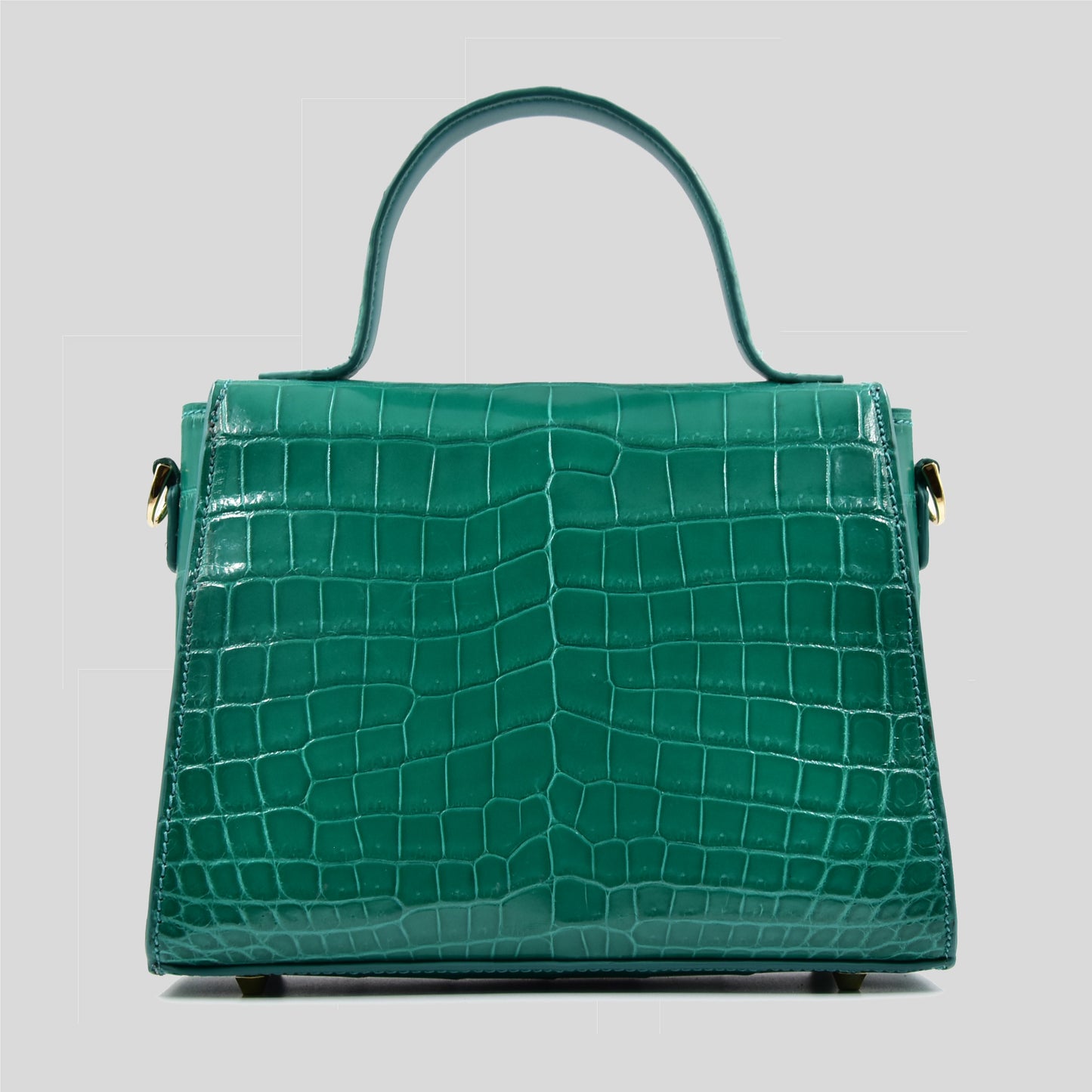 Borsa "Eccelsa" in vera pelle di Coccodrillo Verde Smeraldo