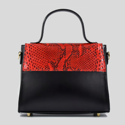 Borsa "Eccelsa" in vera pelle di Pitone Rosso