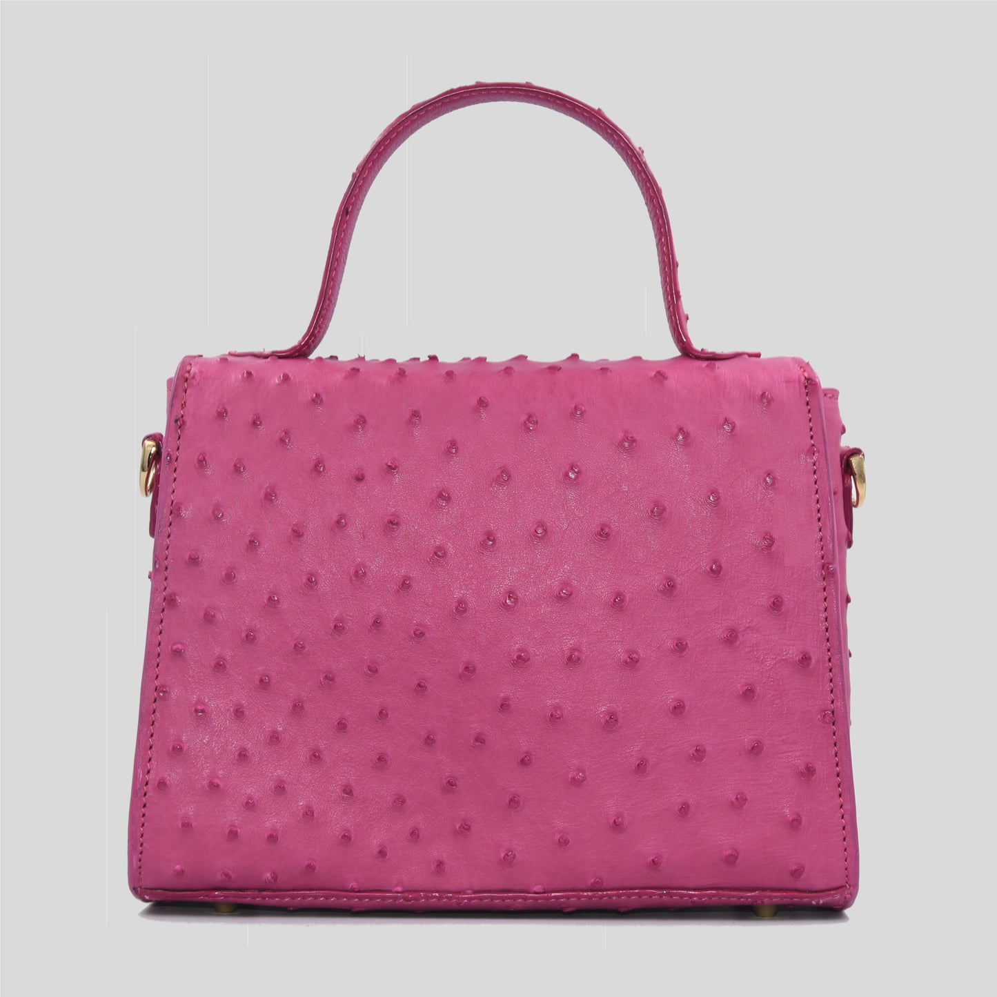 Borsa "Eccelsa" in vera pelle di Struzzo Fuchsia