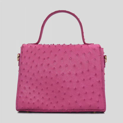 Borsa "Eccelsa" in vera pelle di Struzzo Fuchsia