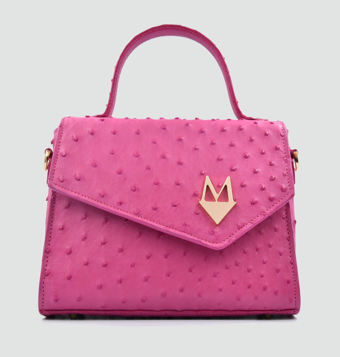 Borsa "Eccelsa" in vera pelle di Struzzo Fuchsia