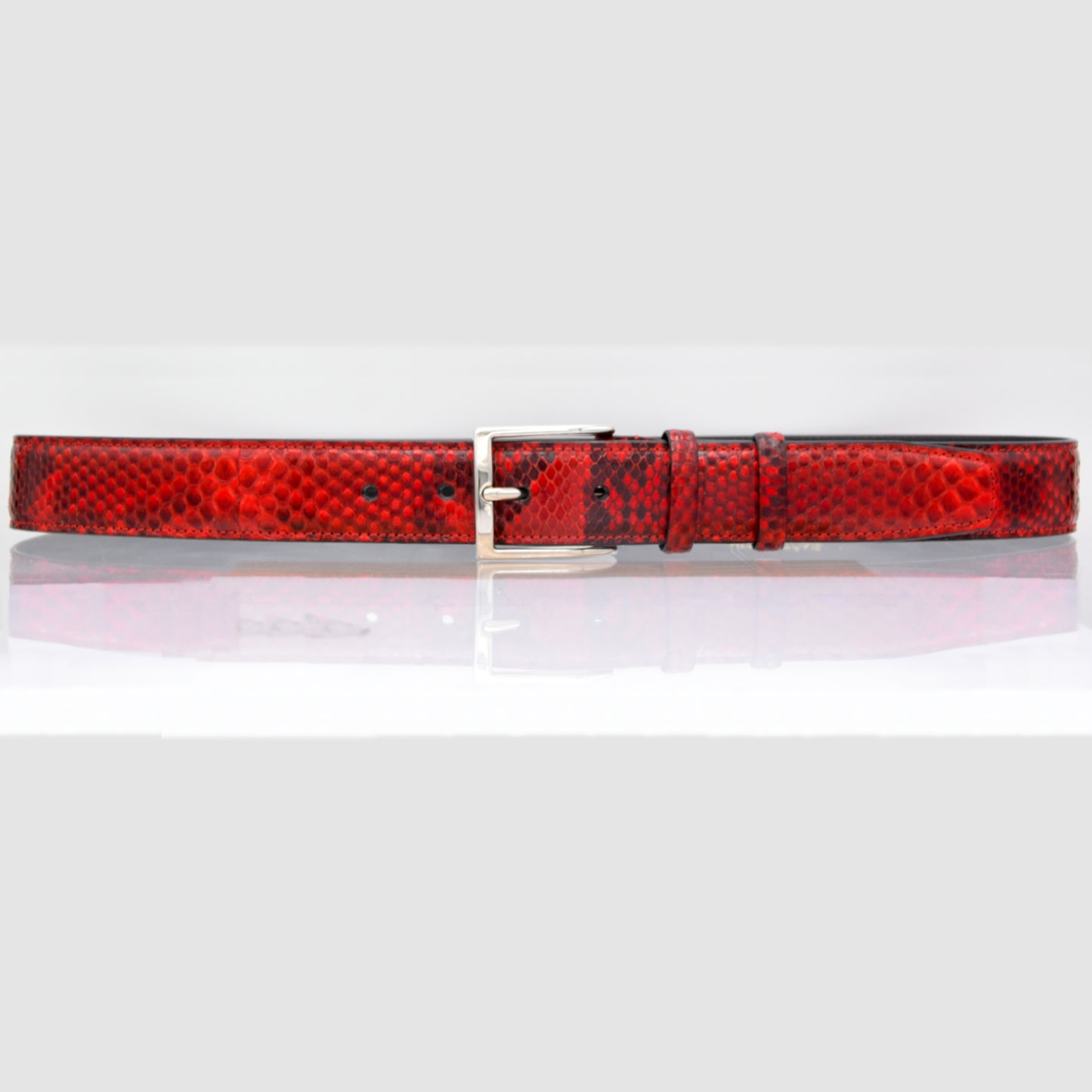 Belt in genuine Python skin color -Red
