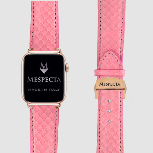Watch strap for Apple watch series 8/ 7/ 6/ 5/ 4 in Pink Python skin