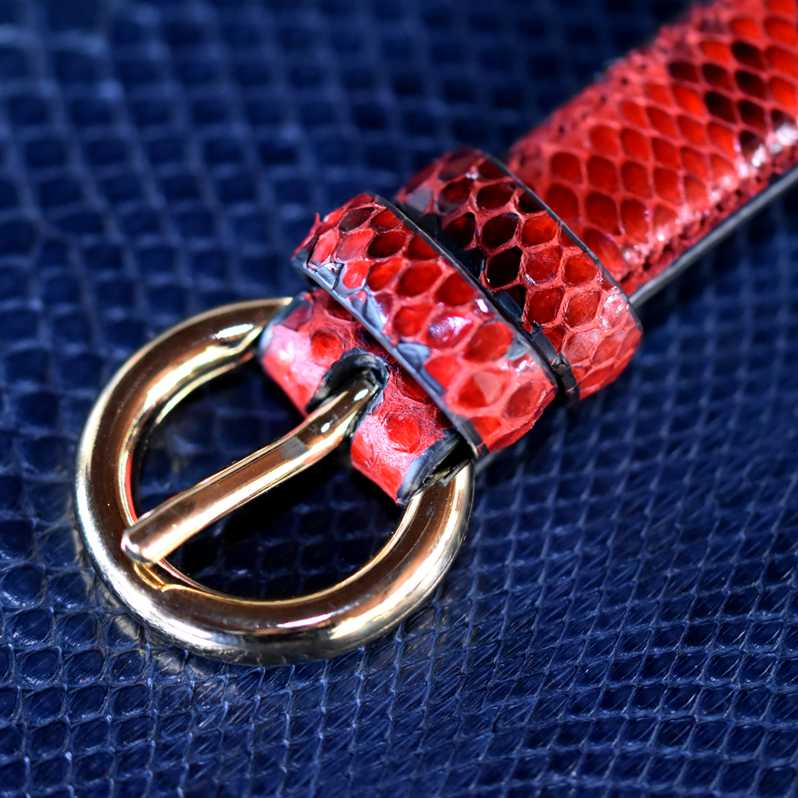 Cintura Donna in vero Pitone Rosso Personalizzabile - MESPECTA Italia