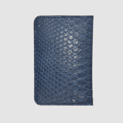 Card Holder Pocket Organizer in genuine Python skin - Navy Blue
