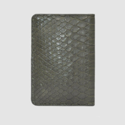 Card Holder Pocket Organizer in genuine Python skin - Army Green 