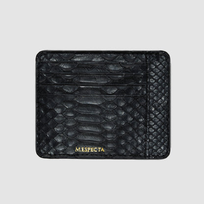 Card holder in genuine Python skin - Black 