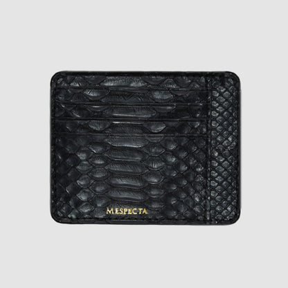 Porta carte in vera pelle di Pitone Personalizzabile - Nero