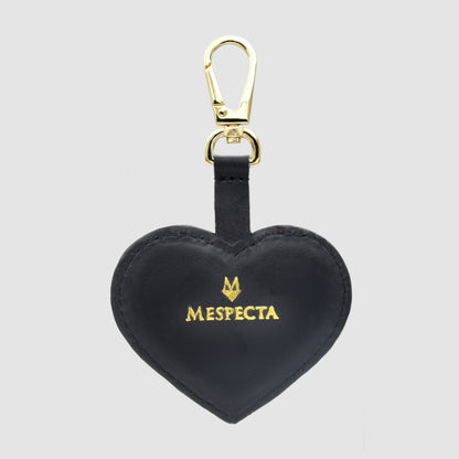 Keychain Red Heart in genuine Python skin personalized with initials