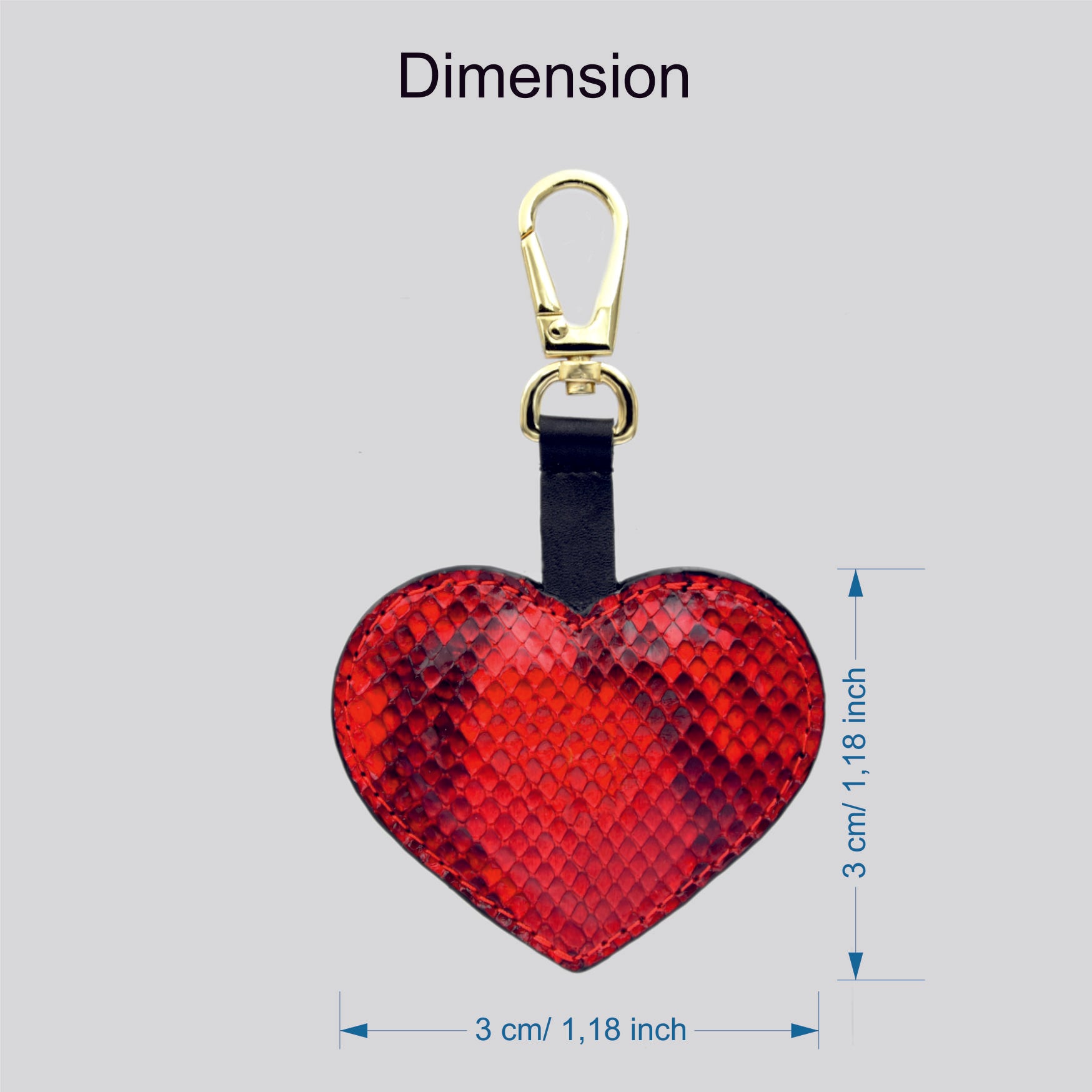 Portachiavi Cuore in vera pelle di Pitone Personalizzabile con inizial –  MESPECTA Italia